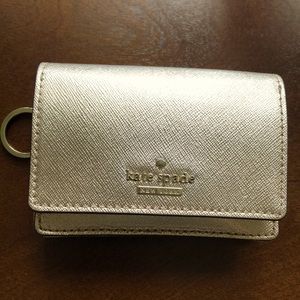 Kate spade pink shimmery ID and cardholder wallet